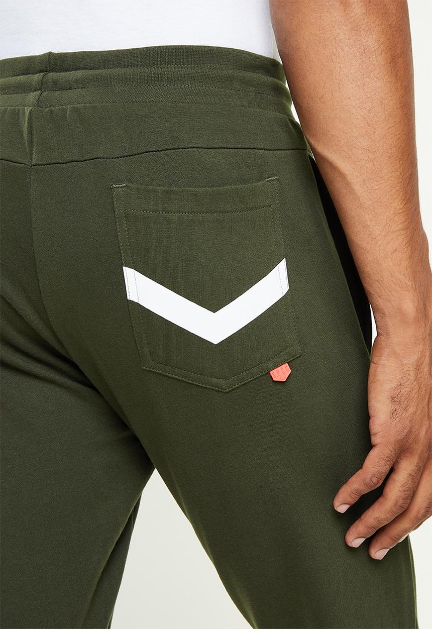 S.P.C.C - Ingram regular fit elasticated track pants  - dark moss