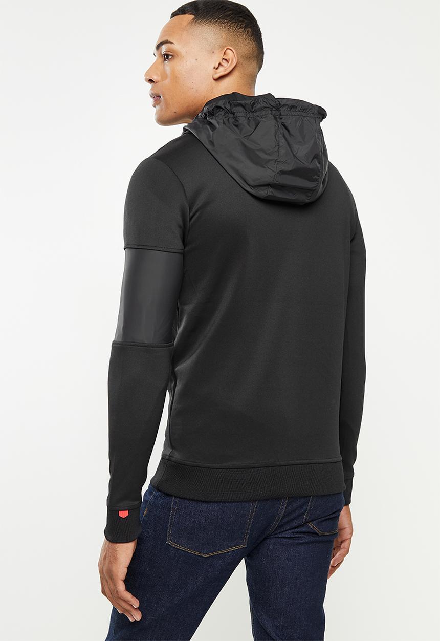 S.P.C.C - Arc regular fit quarter zip hoodie track top - black