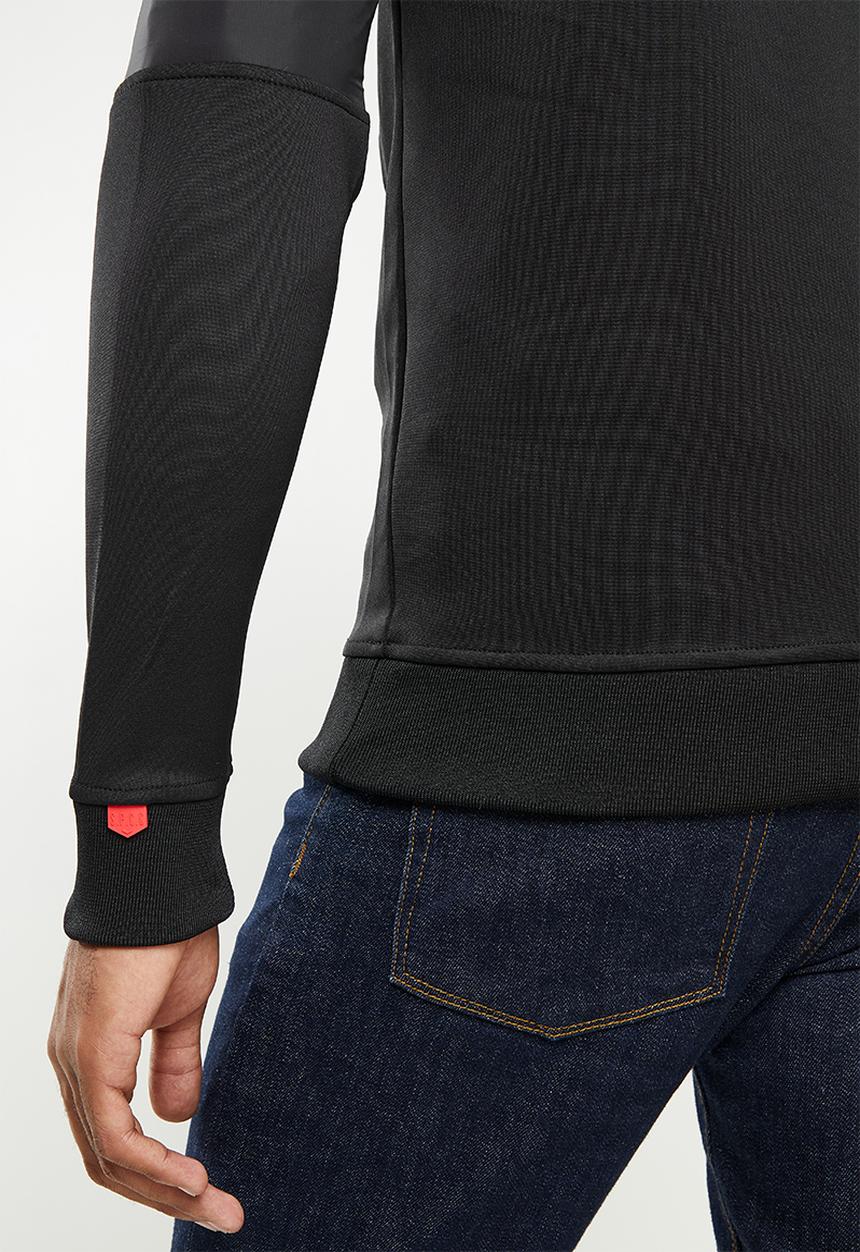 S.P.C.C - Arc regular fit quarter zip hoodie track top - black