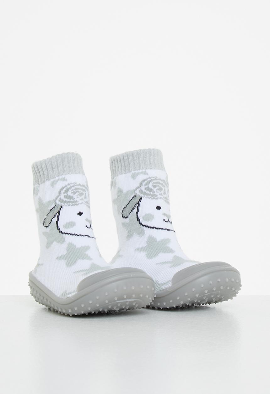 The Character Group (Legacy) - Sheep rubber sole booties - white & grey