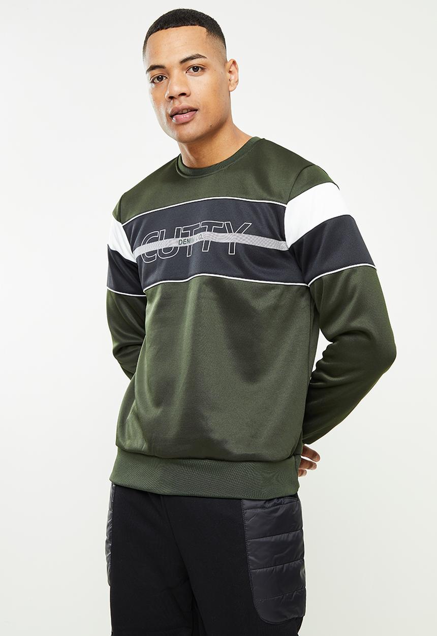Cutty - Wright Chest Blocked Luxe Sweatshirt - Fatigue