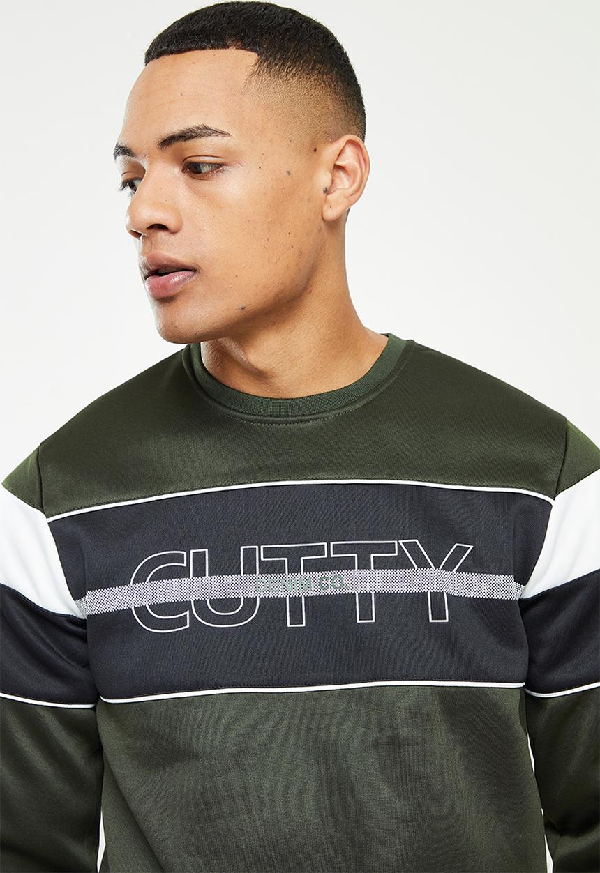 Cutty - Wright Chest Blocked Luxe Sweatshirt - Fatigue