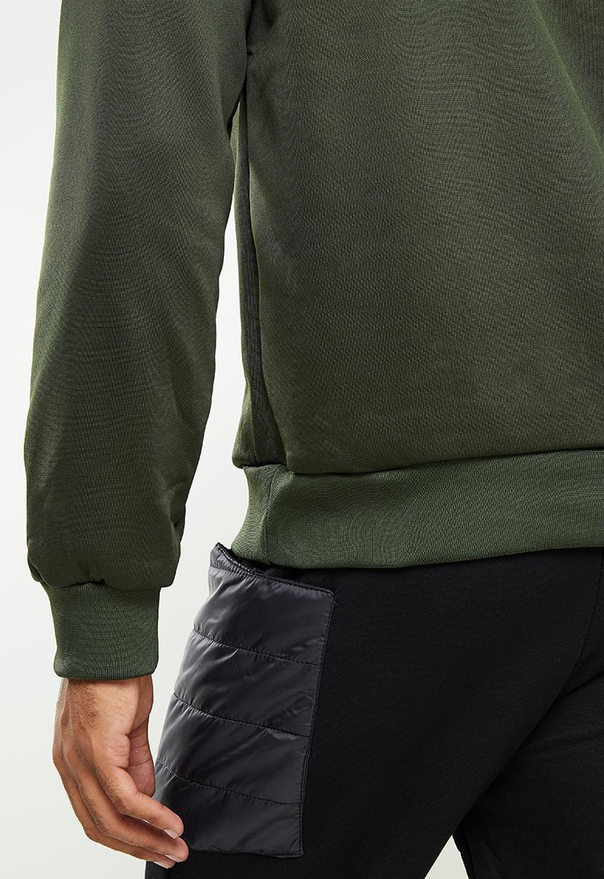Cutty - Wright Chest Blocked Luxe Sweatshirt - Fatigue