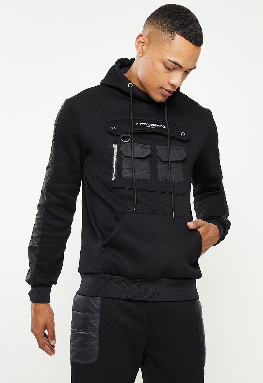 Cutty - Perez Utility Pocket Hooded Sweatshirt - Black