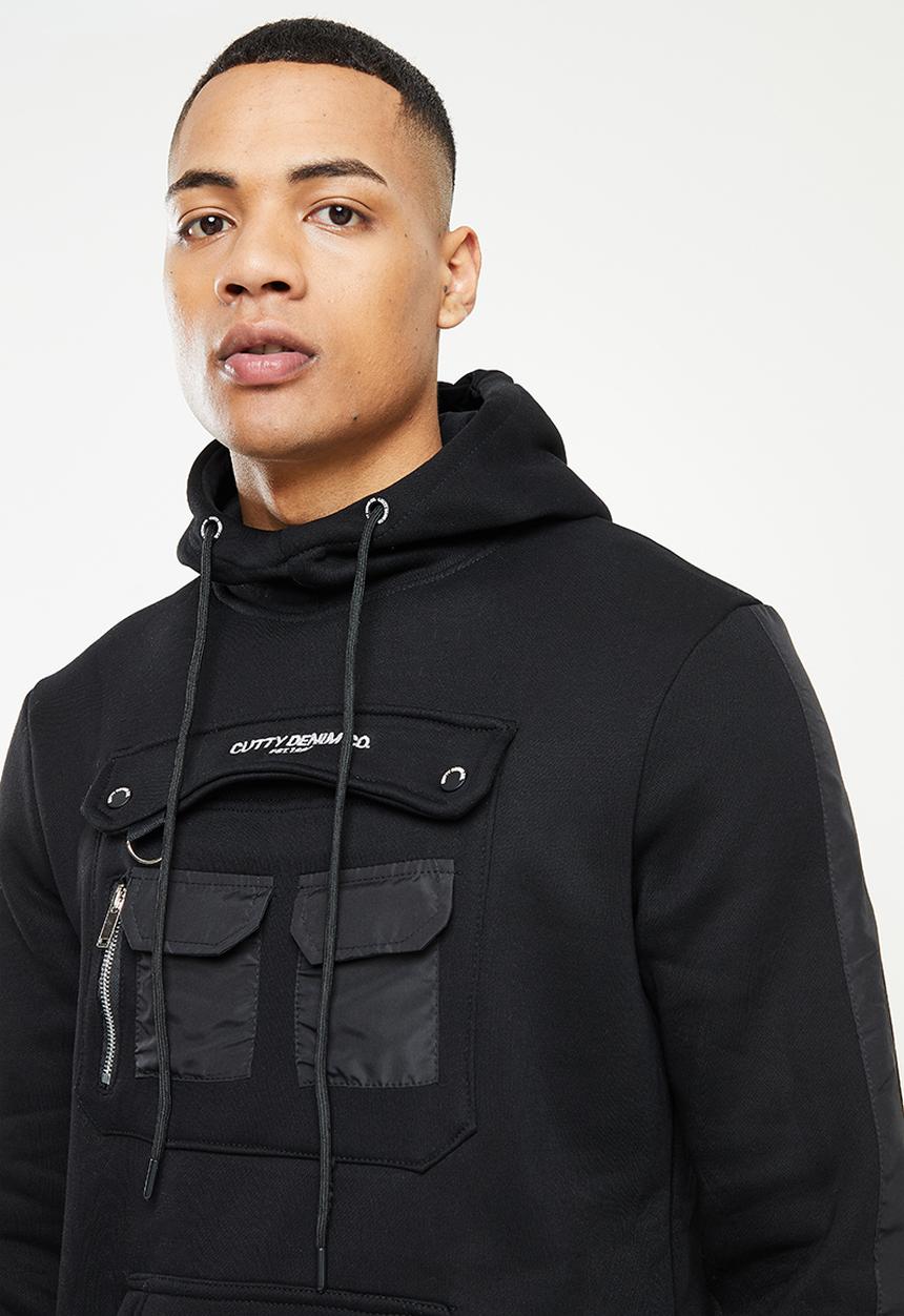 Cutty - Perez Utility Pocket Hooded Sweatshirt - Black