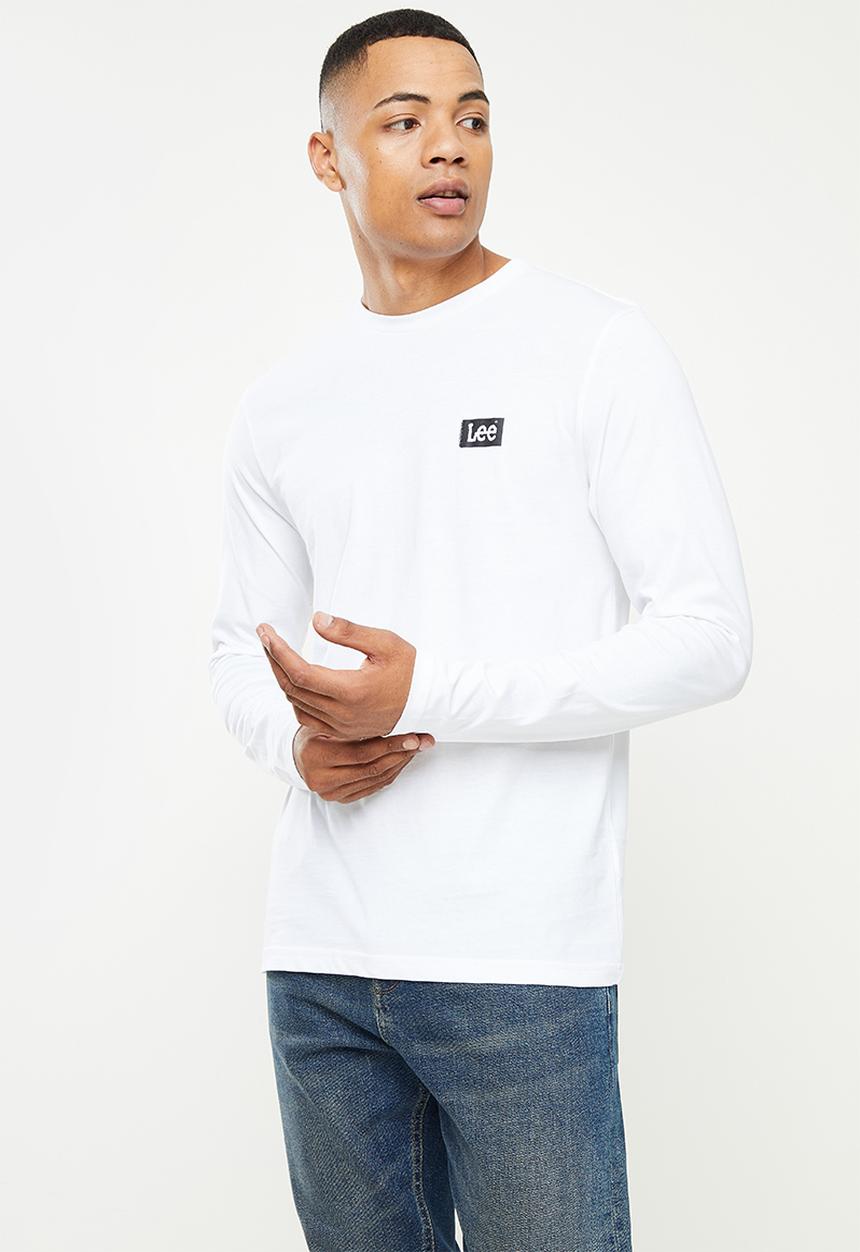 Lee  - Small fade in long sleeve tee - white
