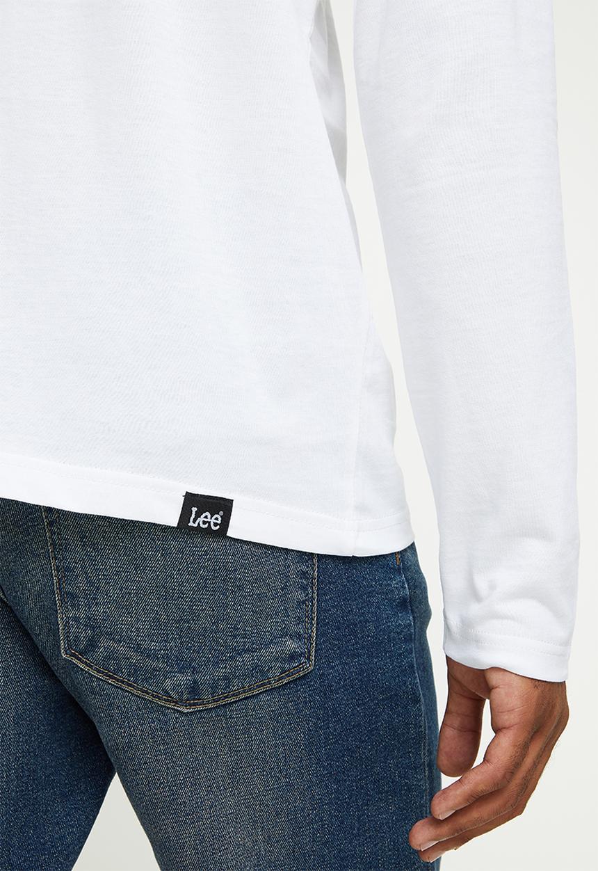 Lee  - Small fade in long sleeve tee - white