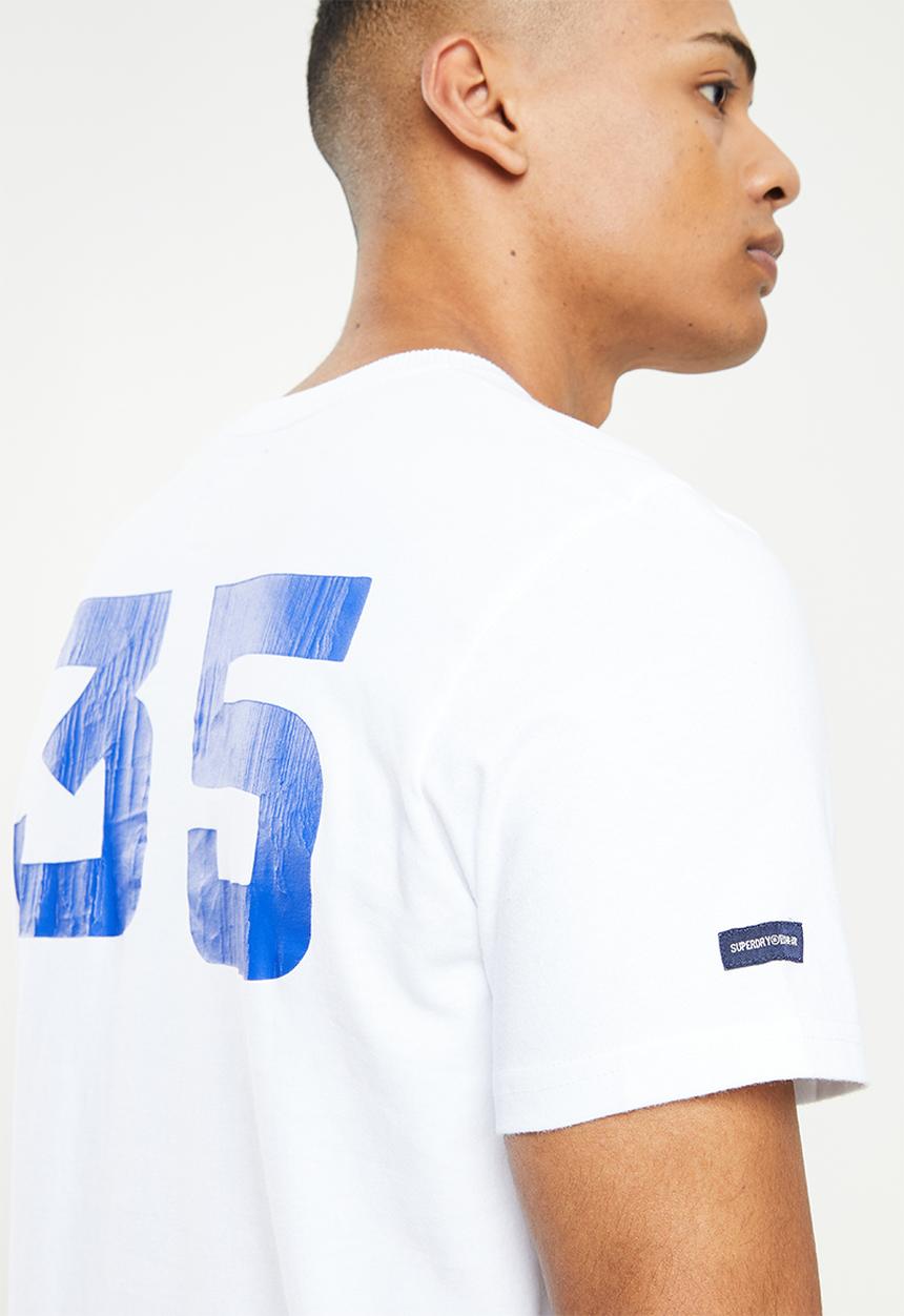 Superdry. - Script style col tee - white 