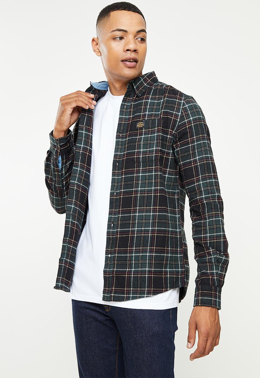 Superdry. - Heritage lumberjack shirt - kilburn check rifle green