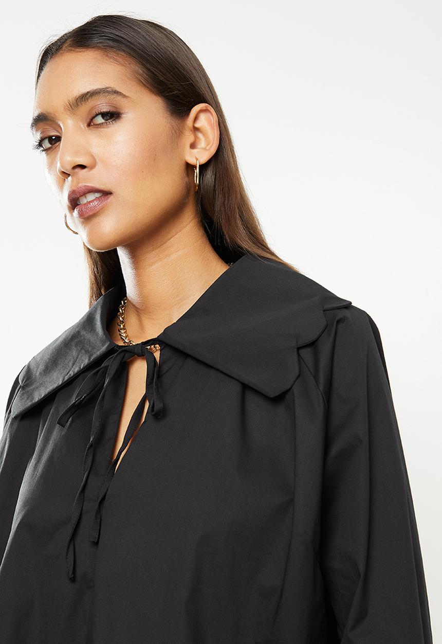 Glamorous - Oversized tiered blouse - black