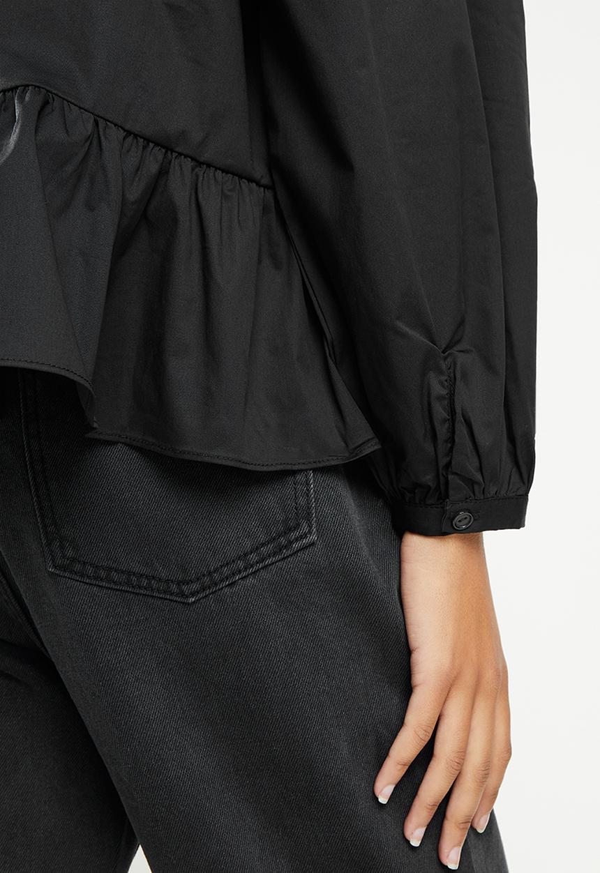 Glamorous - Oversized tiered blouse - black
