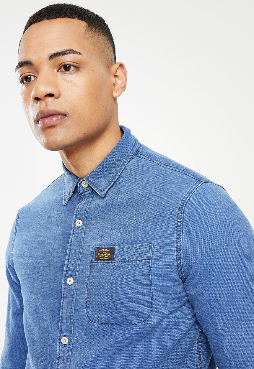 Superdry. - Workwear indigo shirt - blue 