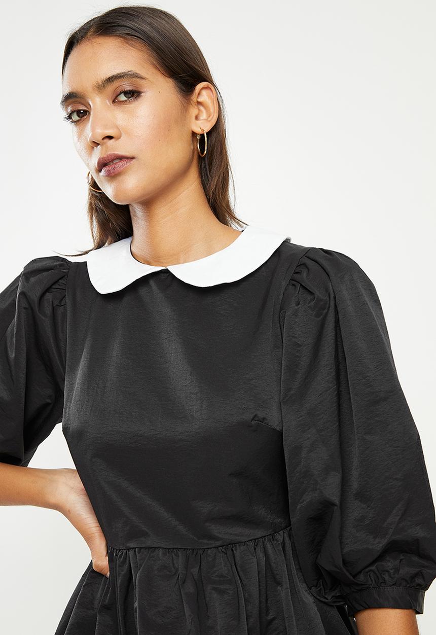 Glamorous - Contrast collar mini dress - black