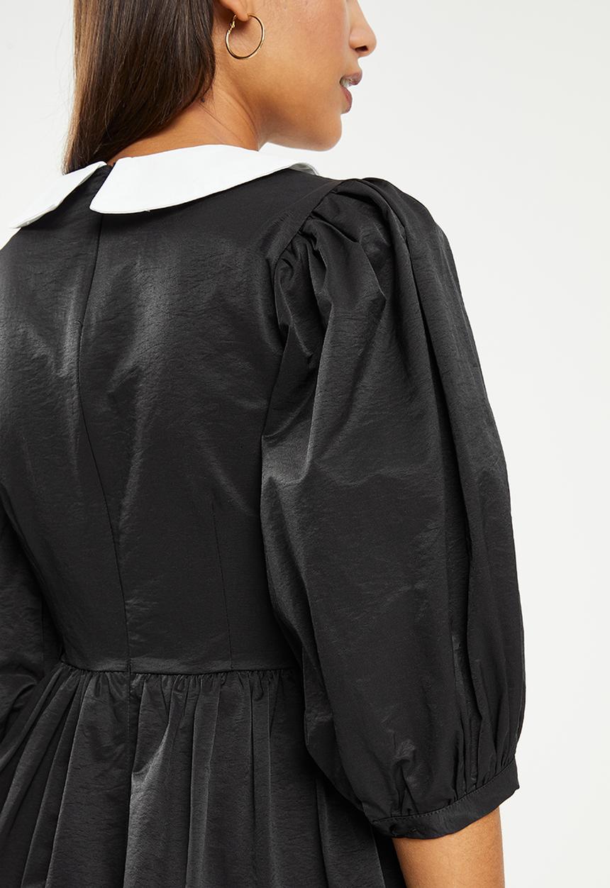Glamorous - Contrast collar mini dress - black