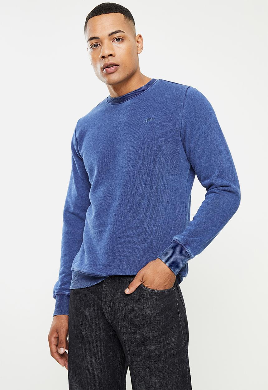Superdry. - Vintage logo emb crew - navy 