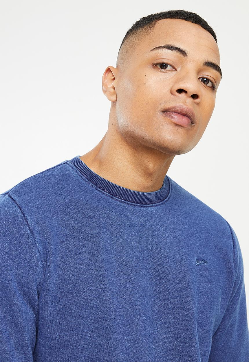 Superdry. - Vintage logo emb crew - navy 