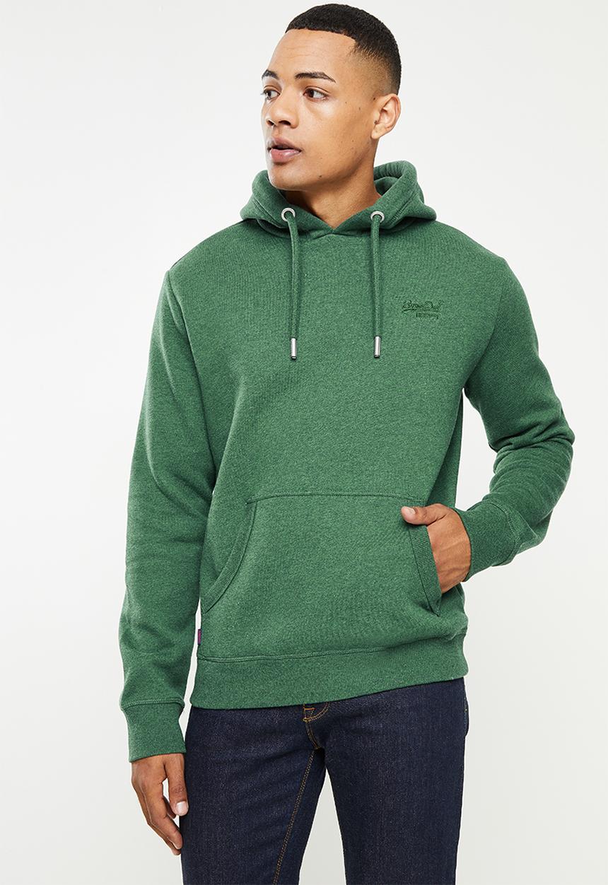 Superdry. - Vintage logo emb hood - green 