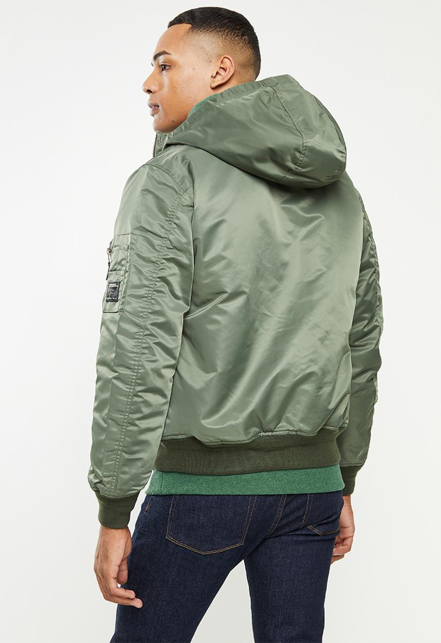 Superdry. - Ma1 hooded bomber - green 