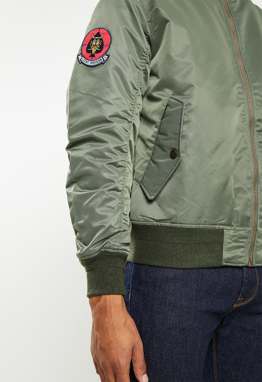 Superdry. - Ma1 hooded bomber - green 
