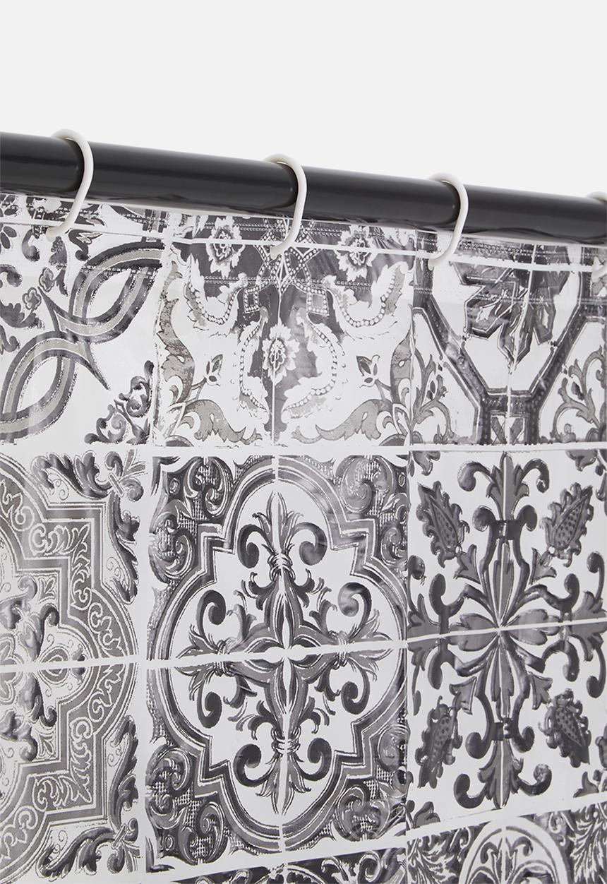 Bathroom Solutions - Shower curtain morocco - black