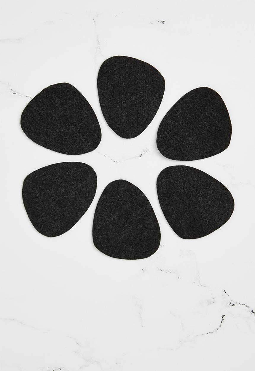 The Joinery - Felt coaster set of 6 pebble - charcoal