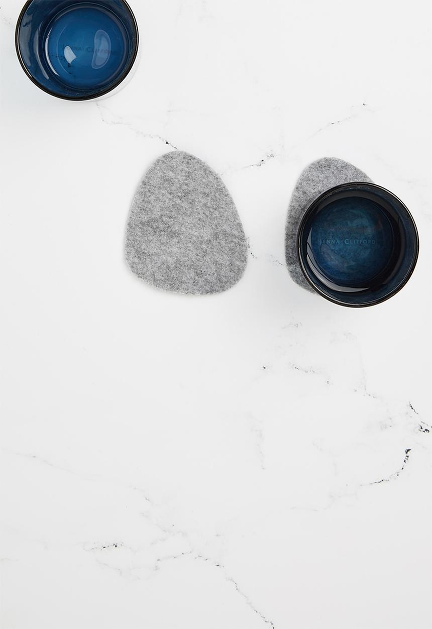 The Joinery - Felt coaster set of 6 pebble - grey