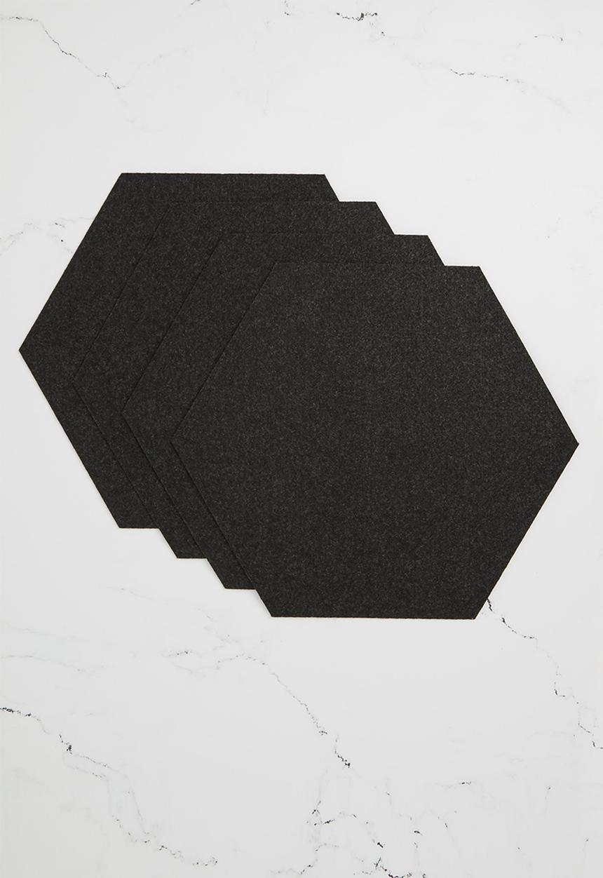 The Joinery - Felt placemat set of 4 hexagon - charcoal
