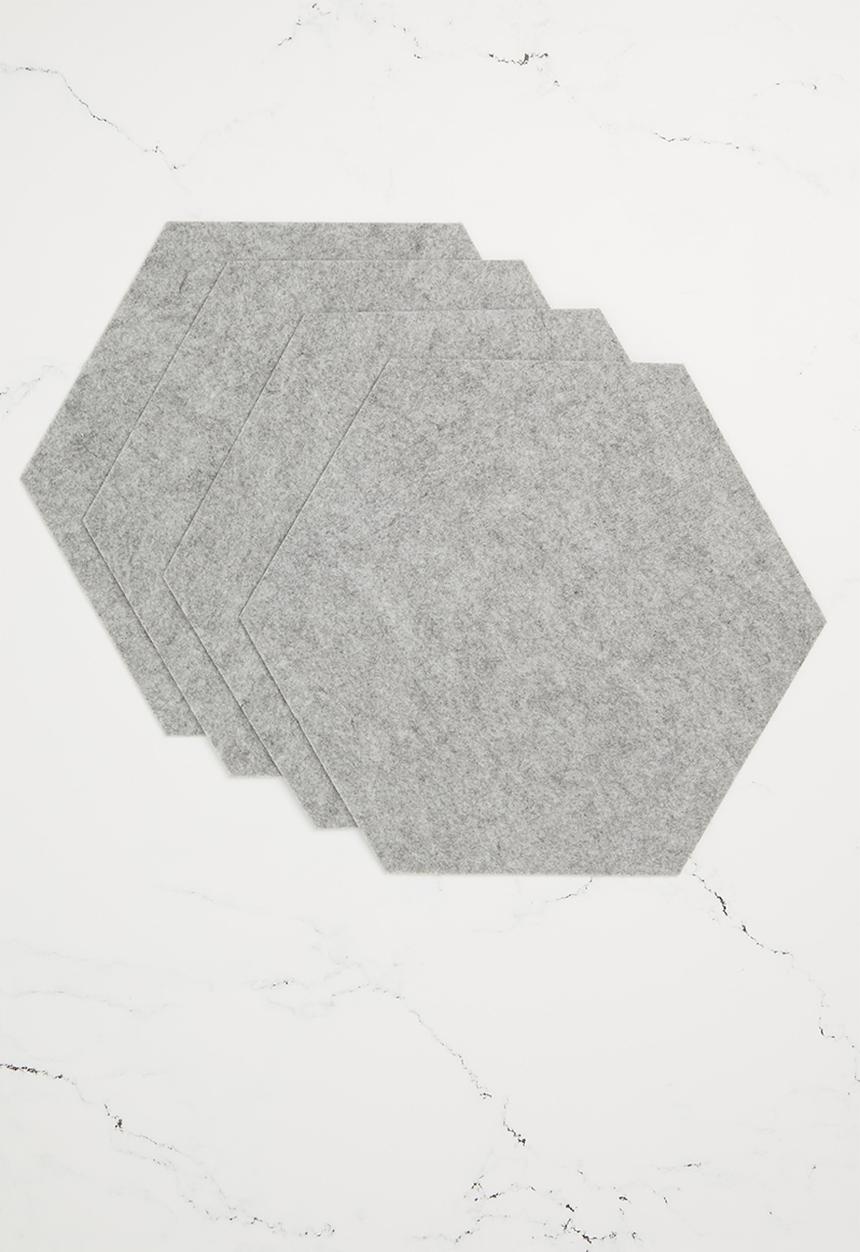 The Joinery - Felt placemat set of 4 hexagon - grey 