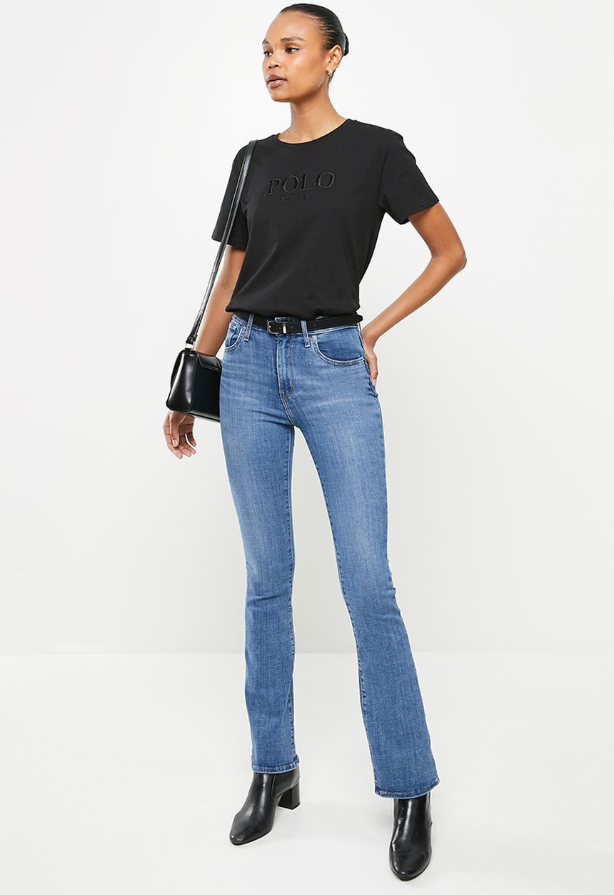 POLO - Wmn short sleeve logo tee - black