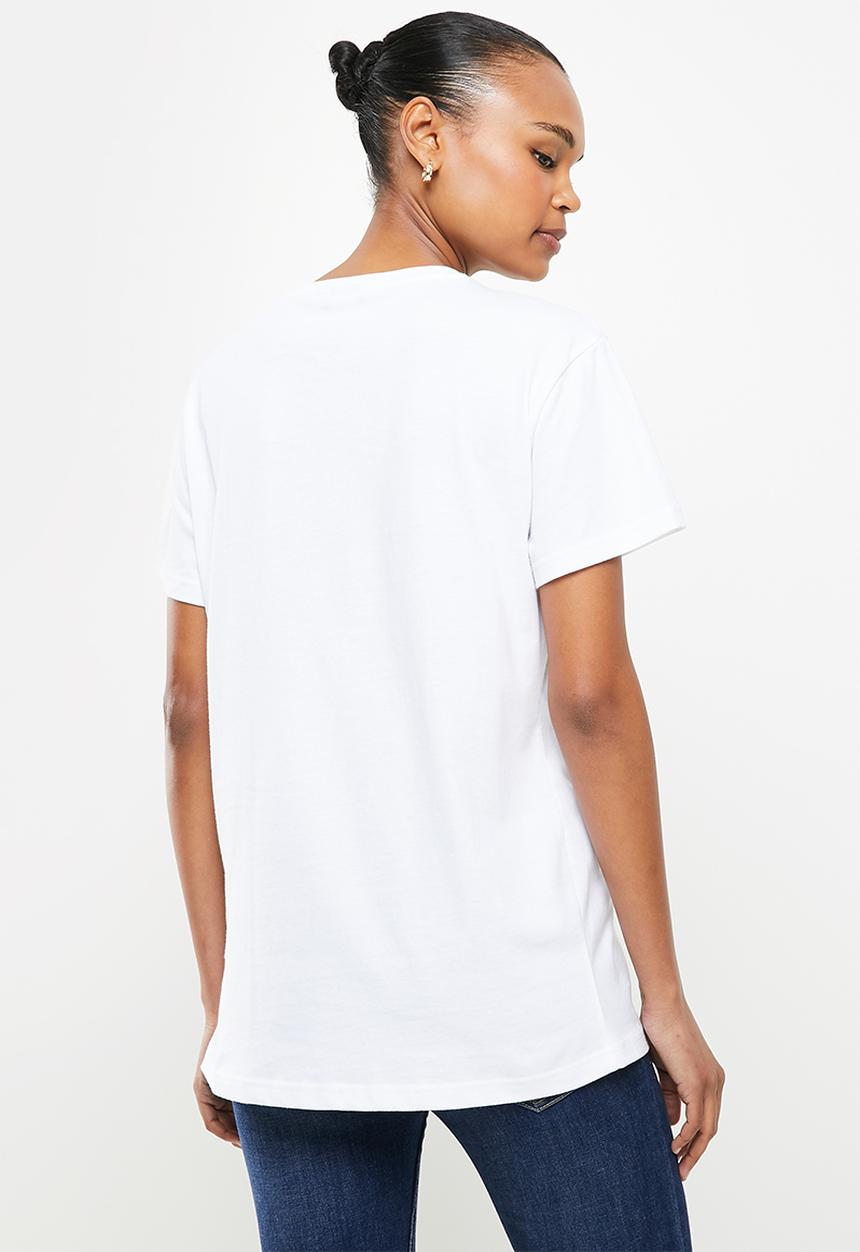 POLO - Wmn short sleeve long line sport tee - white