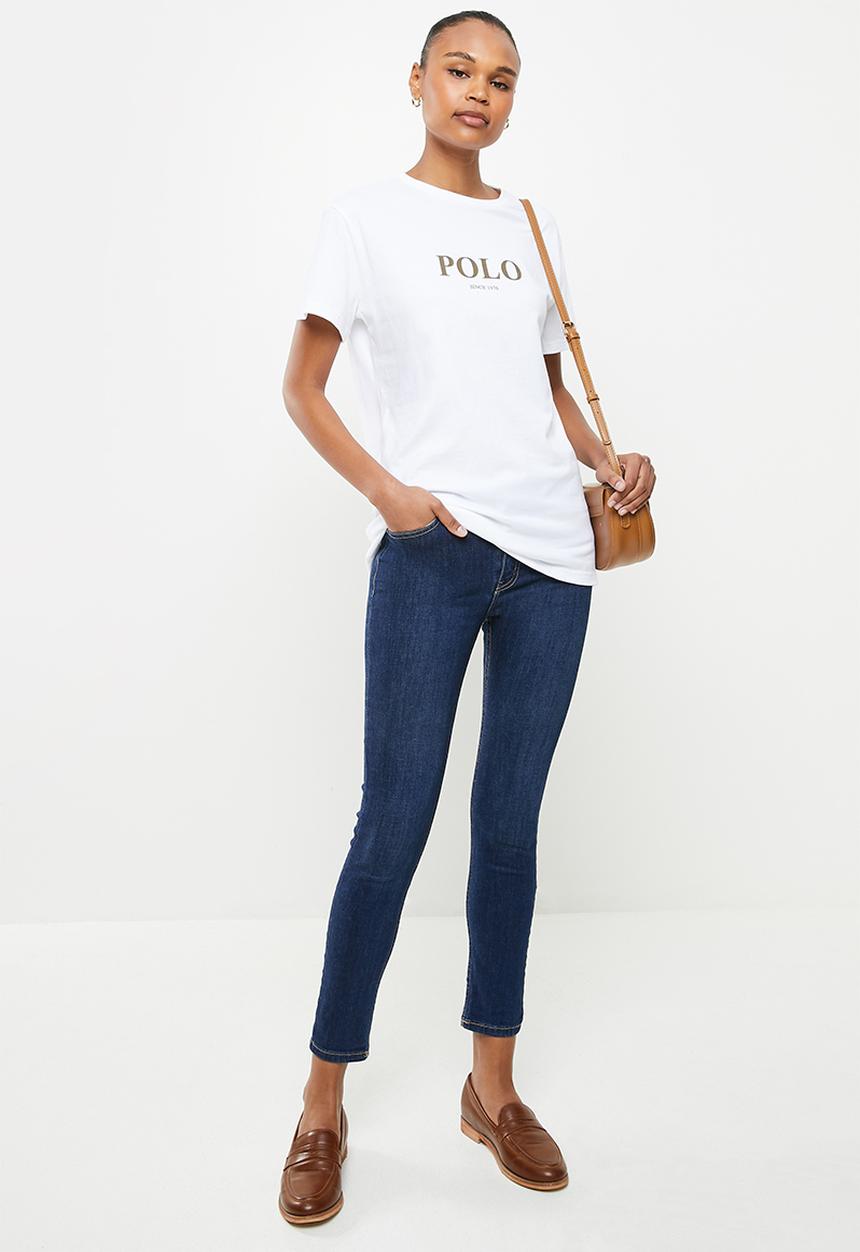 POLO - Wmn short sleeve long line sport tee - white