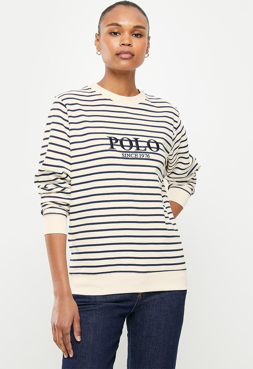 POLO - Wmn stripe sweater - navy & white 