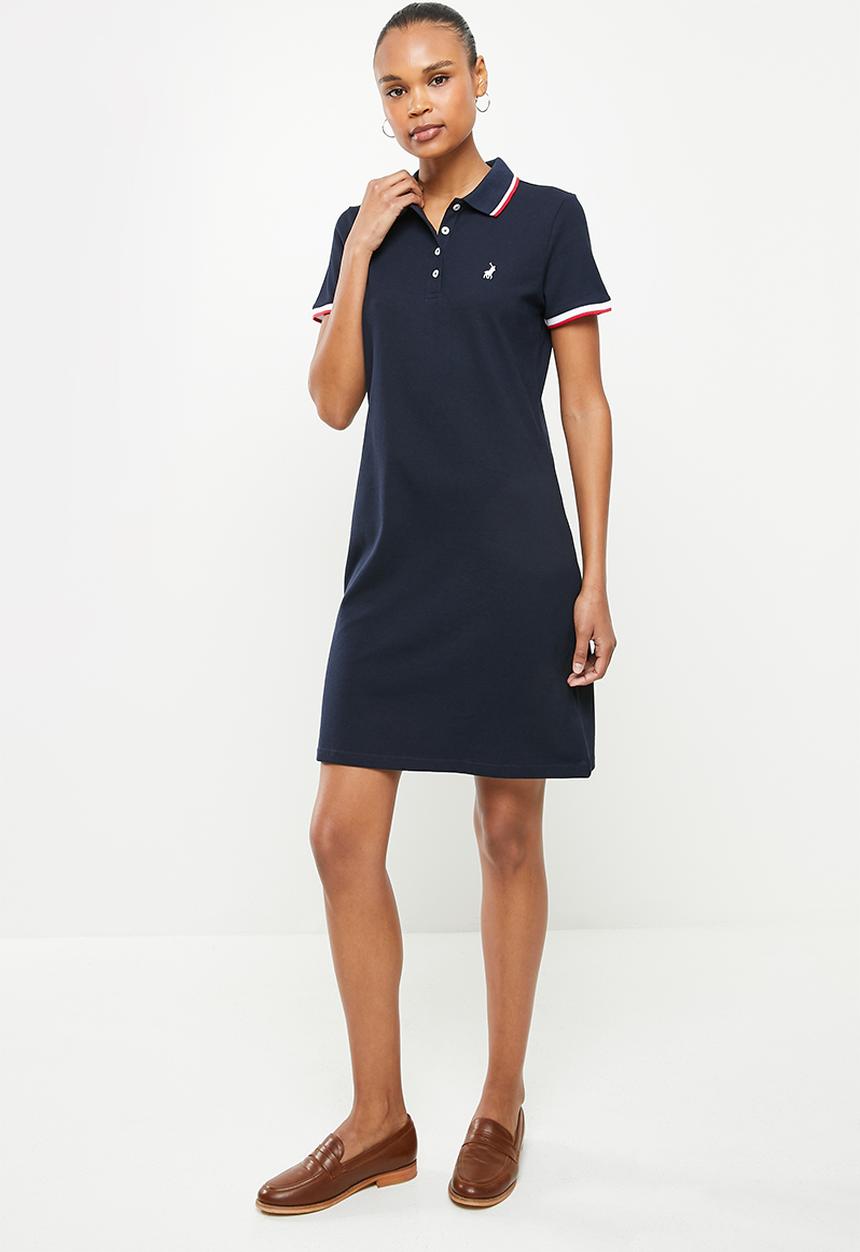 POLO - Wmn essential short sleeve golfer dress - navy