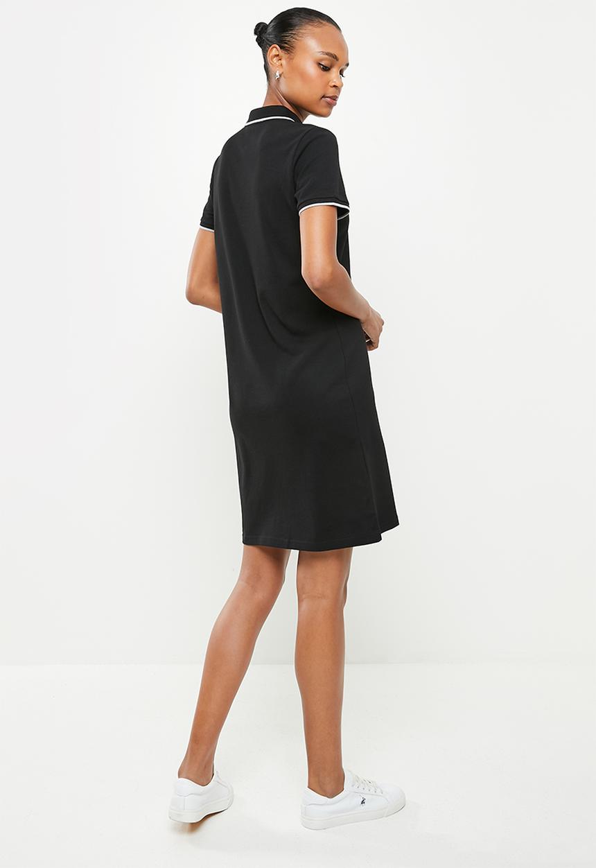 POLO - Wmn short sleeve nailhead golfer dress - black