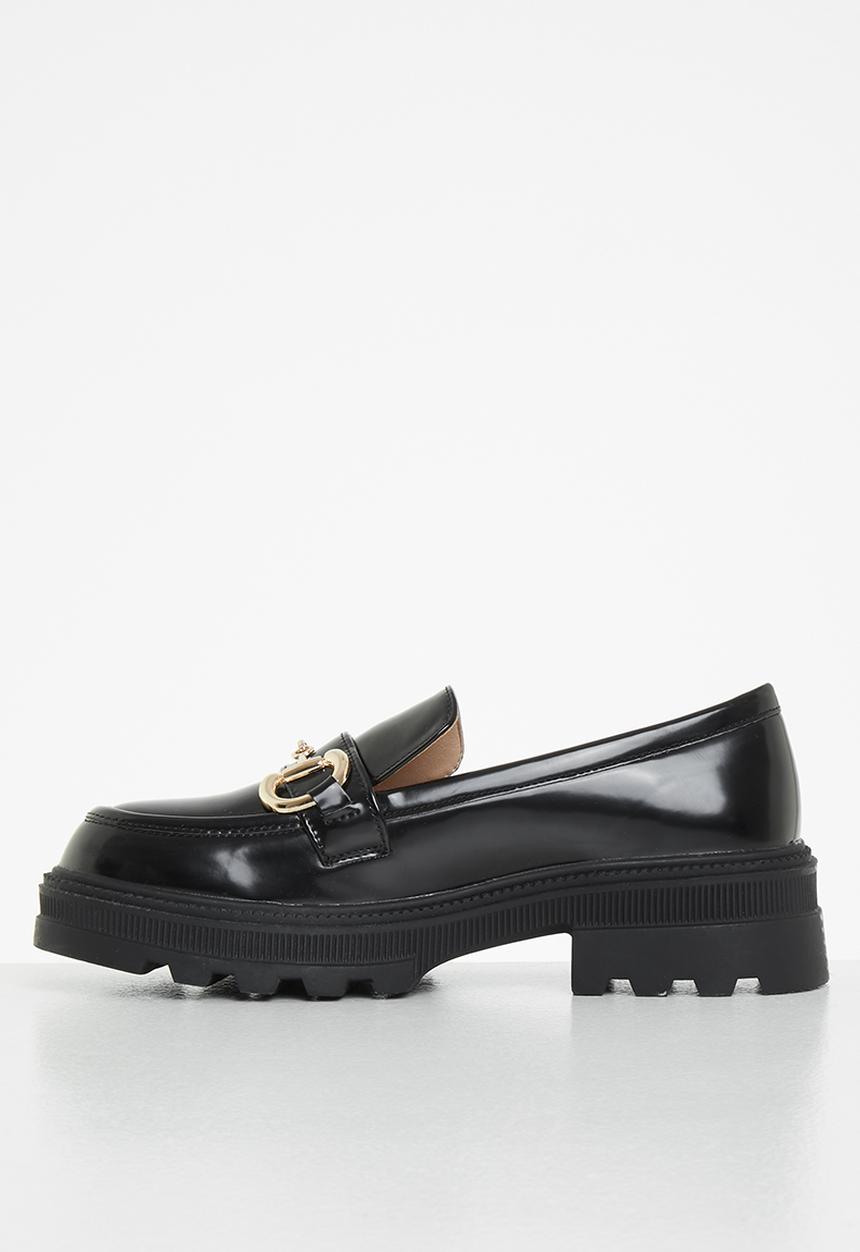 Seduction - Chunky snaffle trim loafer - black