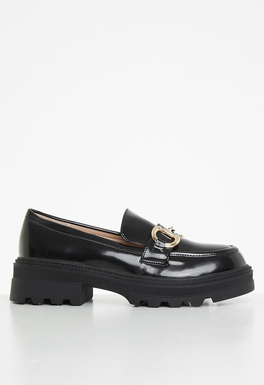 Seduction - Chunky snaffle trim loafer - black