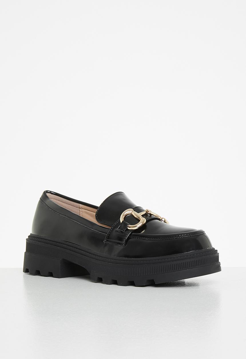 Seduction - Chunky snaffle trim loafer - black