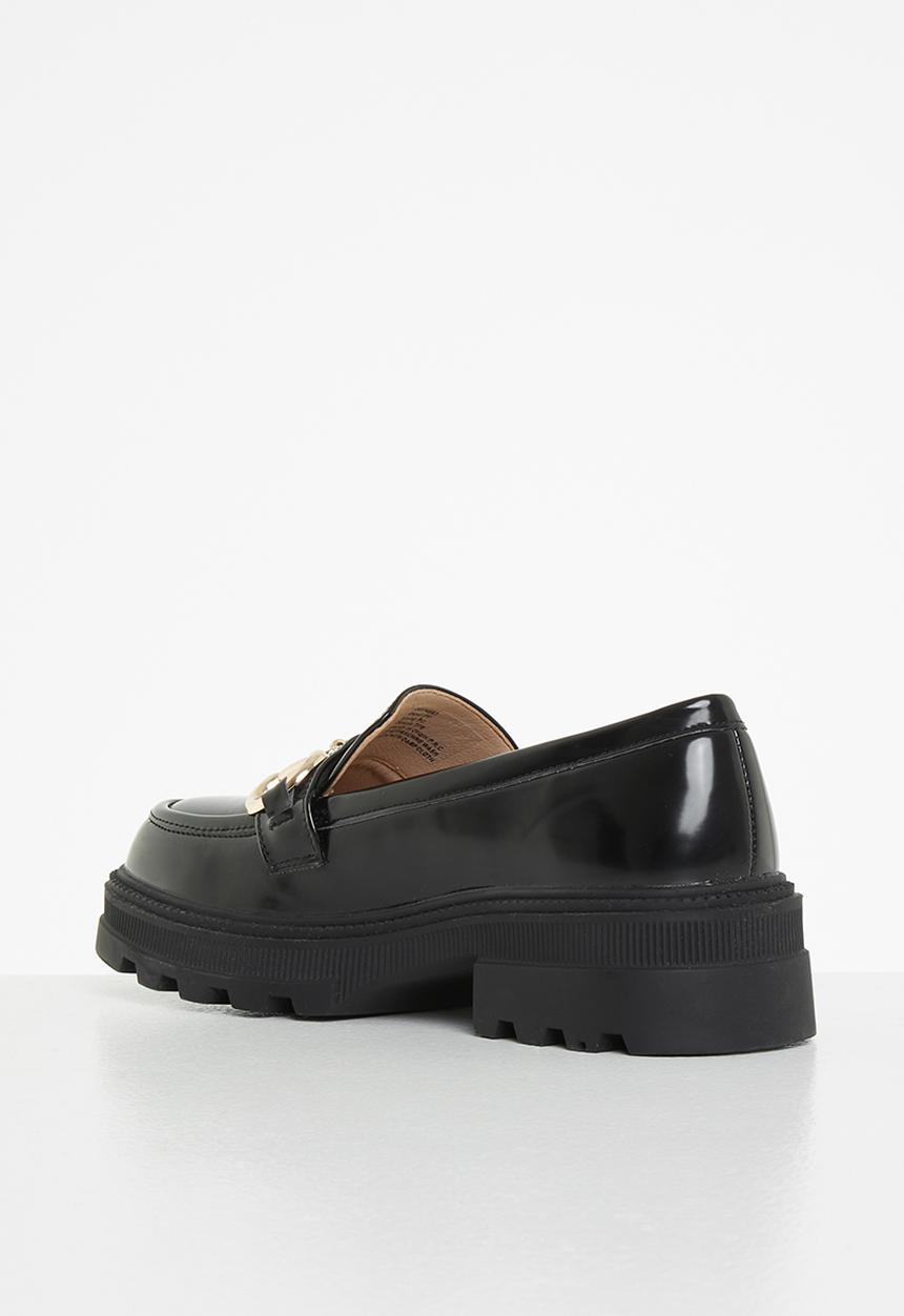 Seduction - Chunky snaffle trim loafer - black