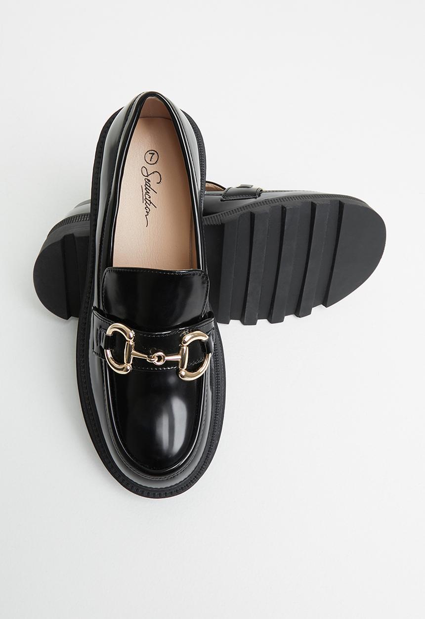 Seduction - Chunky snaffle trim loafer - black