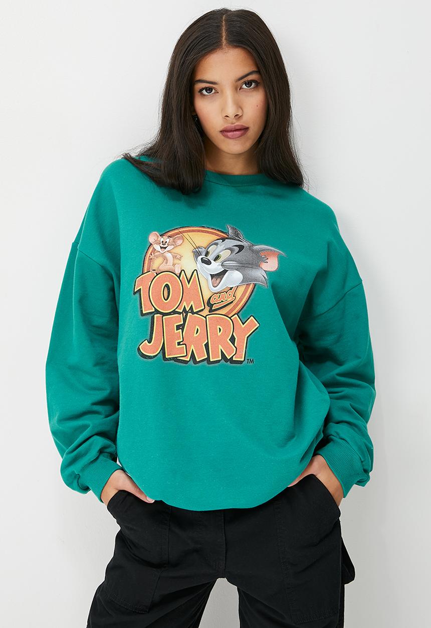 Blake - Graphic oversized crew sweat - teal