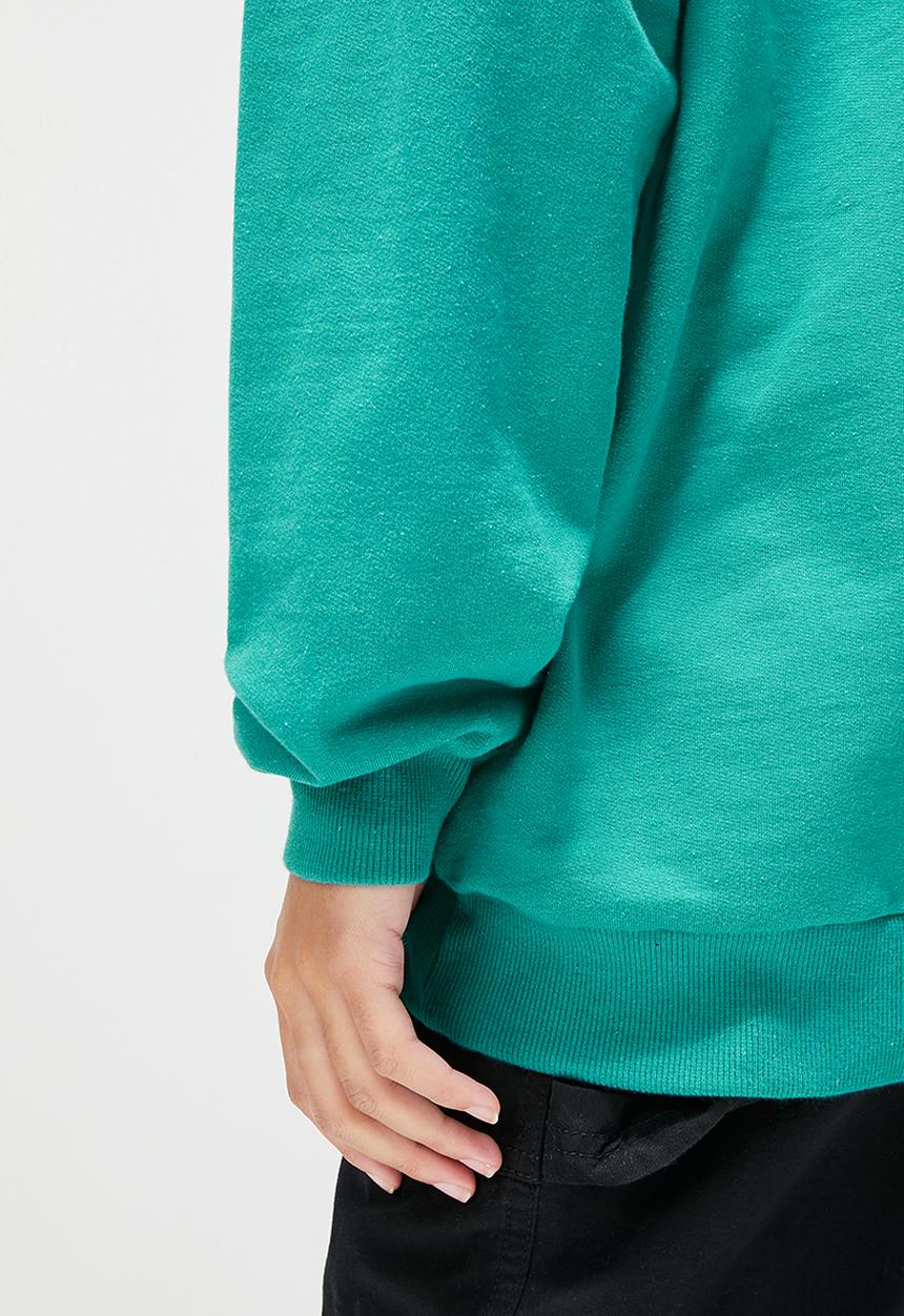 Blake - Graphic oversized crew sweat - teal