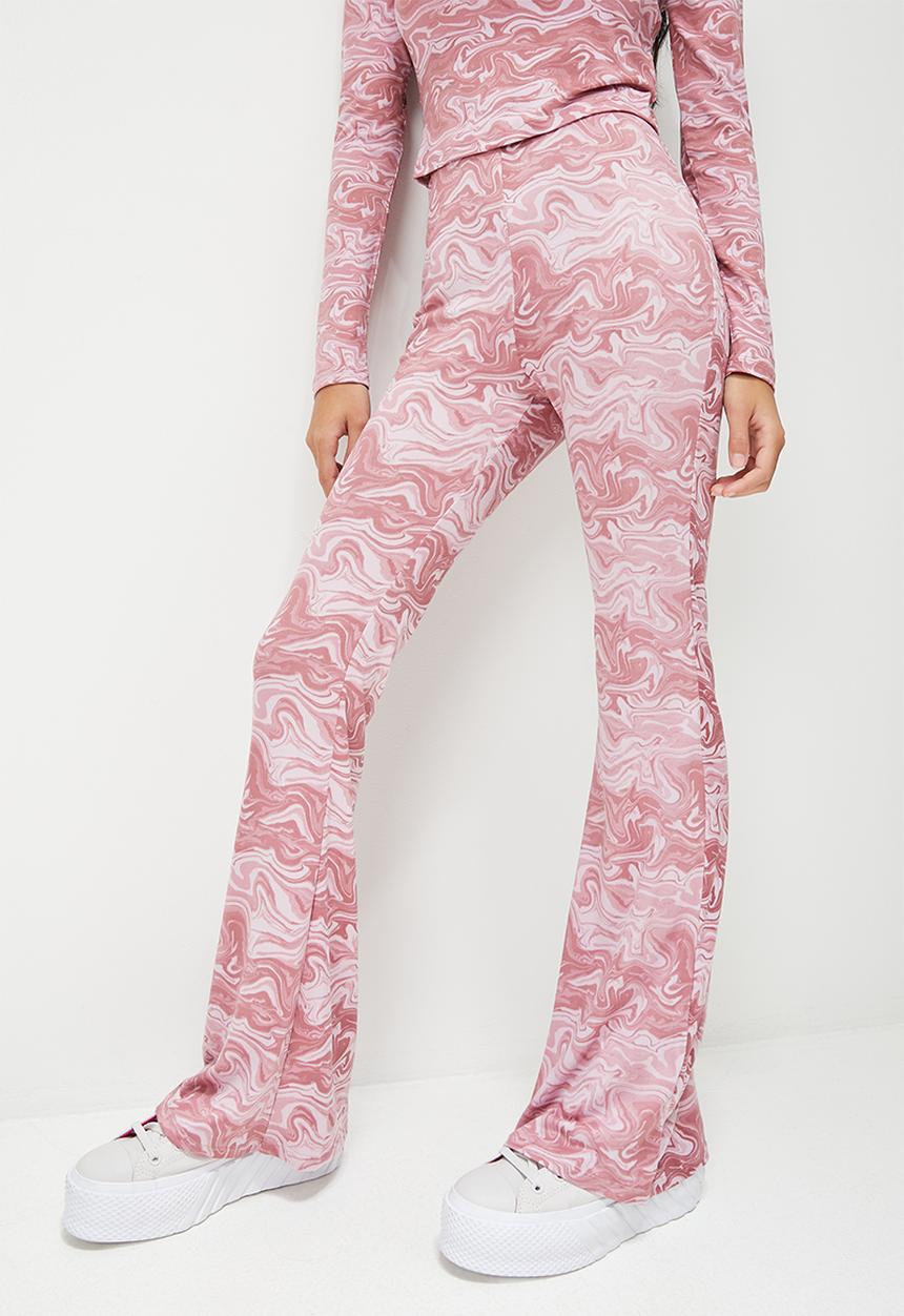 Blake - Printed fit & flare trouser - marble print