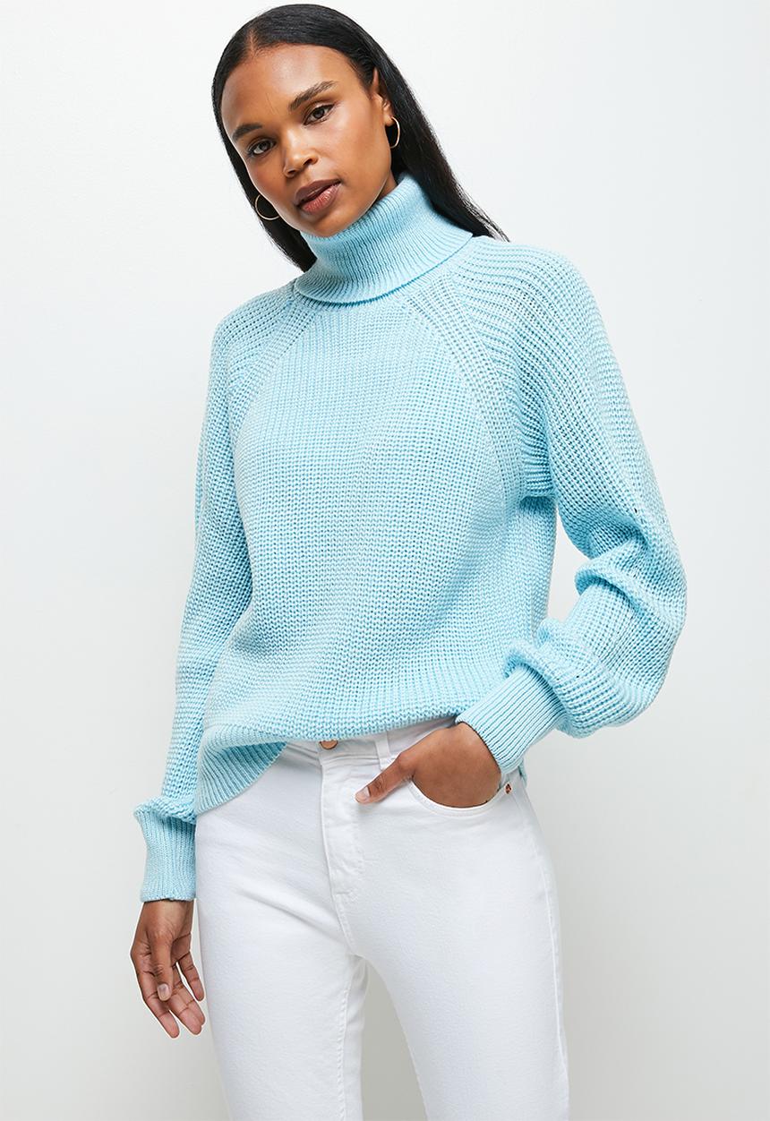 edit - Oversized raglan jumper - pale blue