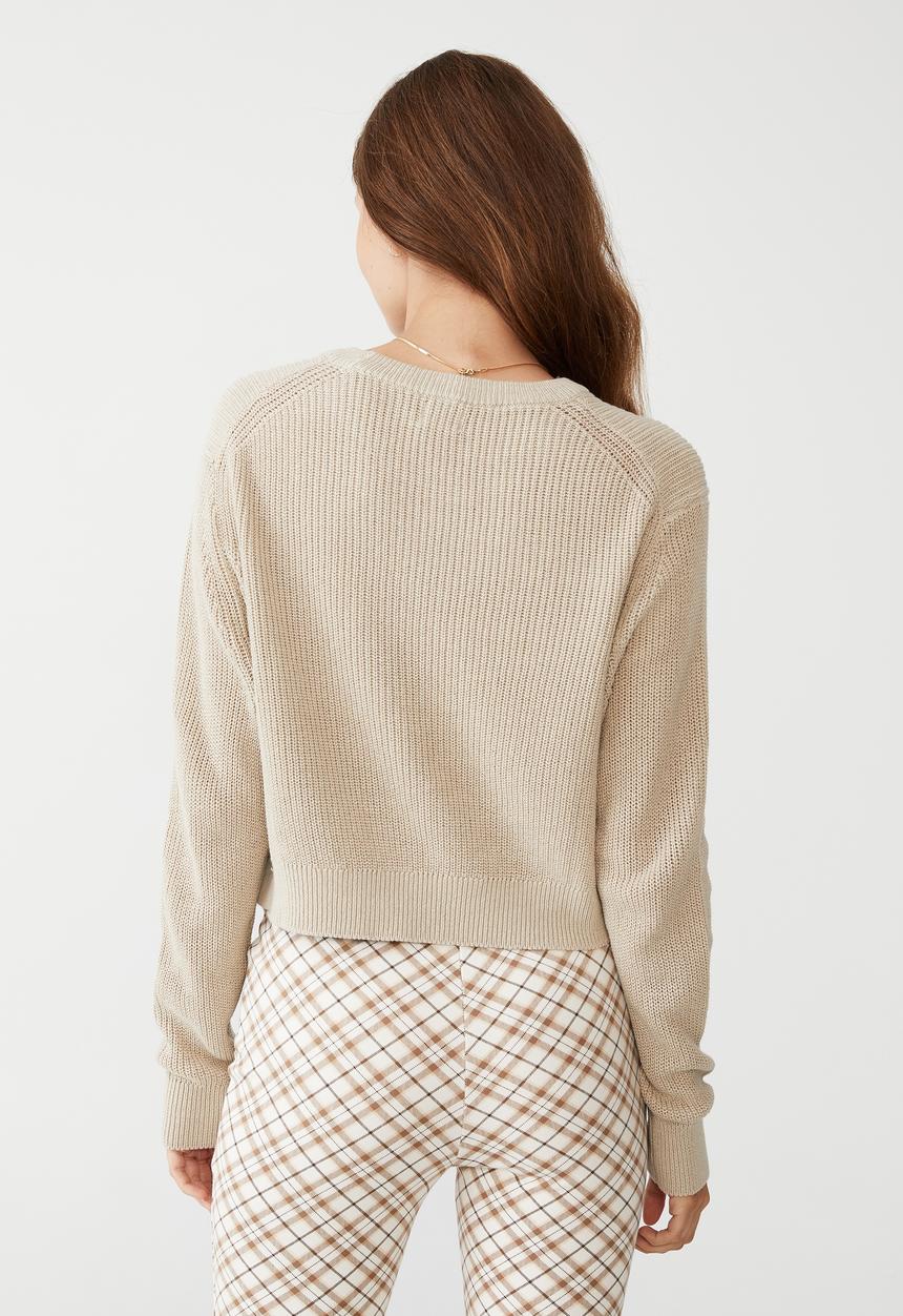 Cotton On - Everyday crop pullover - washed sand