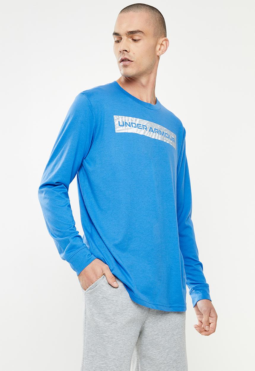 Under Armour - UA Wordmark Fill Printed Long Sleeve - Victory Blue/White