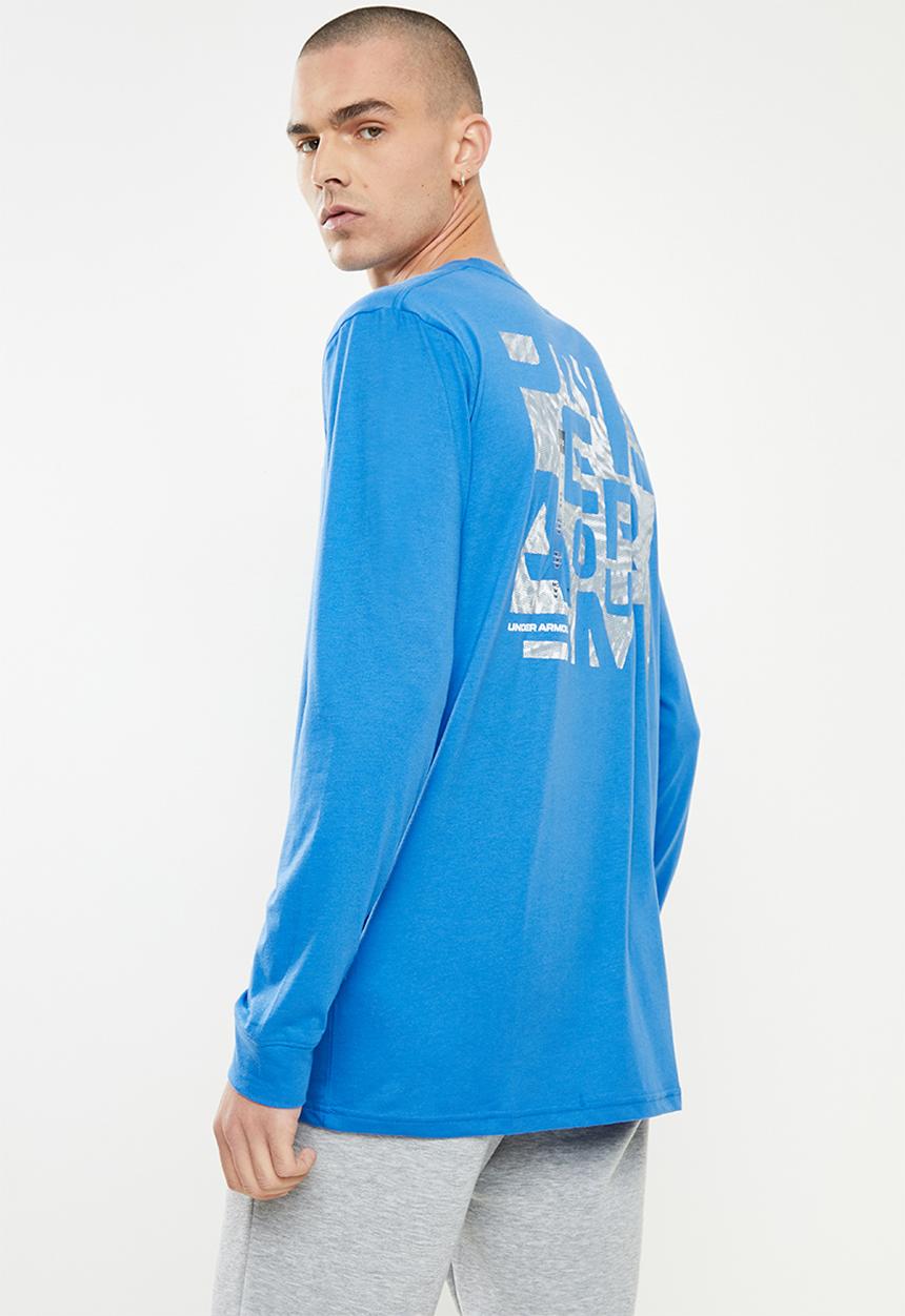 Under Armour - UA Wordmark Fill Printed Long Sleeve - Victory Blue/White