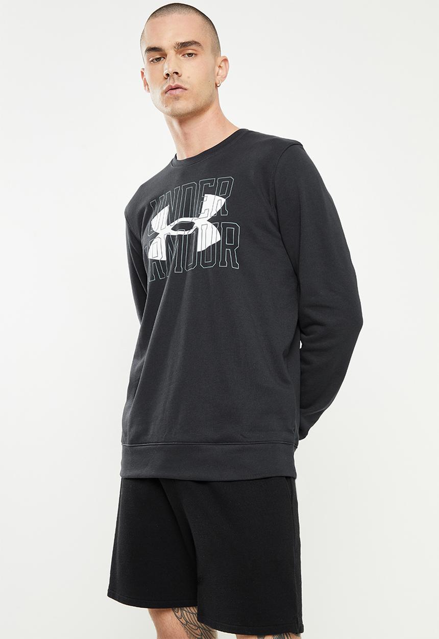 Under Armour - UA Rival Terry Logo Crew Sweatshirt - Black/White
