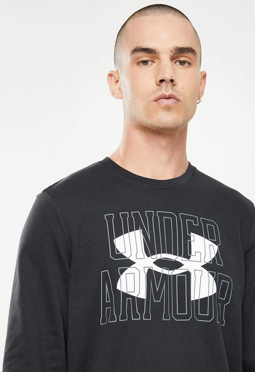 Under Armour - UA Rival Terry Logo Crew Sweatshirt - Black/White