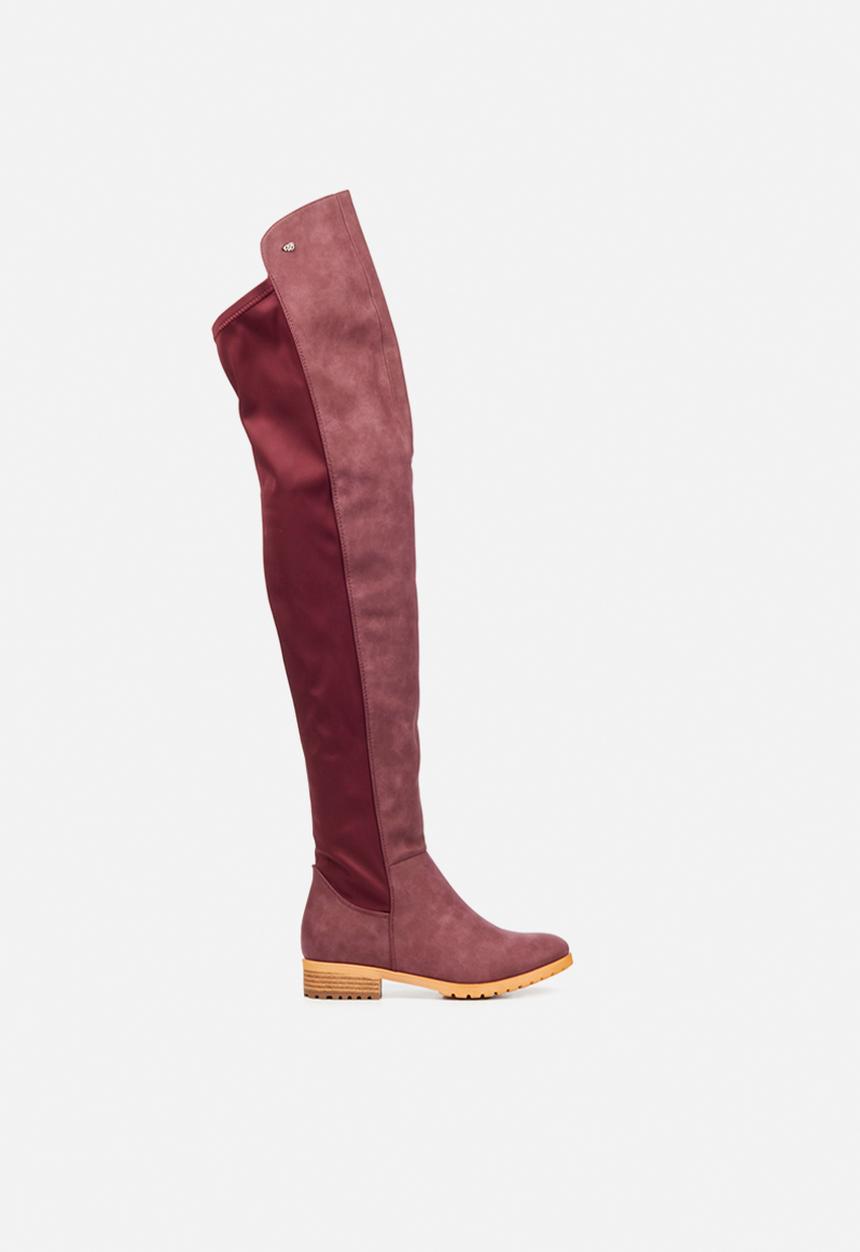 Miss Black - Krabi1 over the knee boot - burgundy