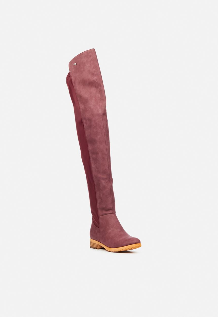 Miss Black - Krabi1 over the knee boot - burgundy